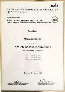 Urkunde Grundstücksgutachter